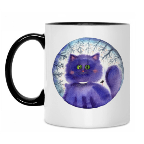 Кружка с принтом Акварельная иллюстрация,арт,  кот