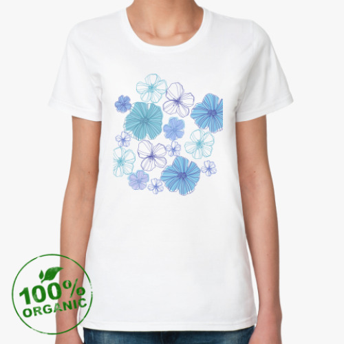 Женская футболка из органик-хлопка цветы