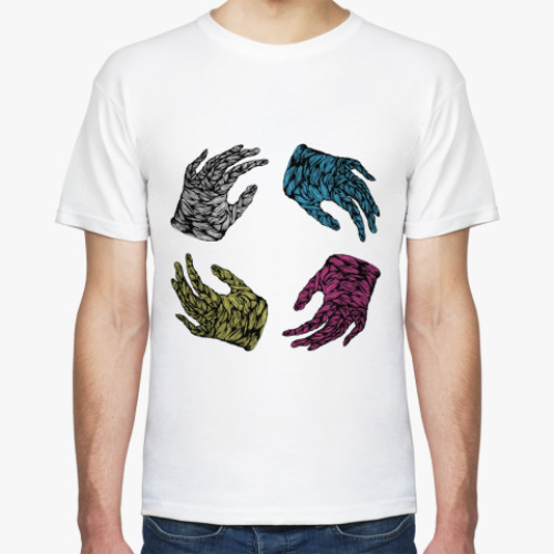 Футболка с принтом  'Круг рук'