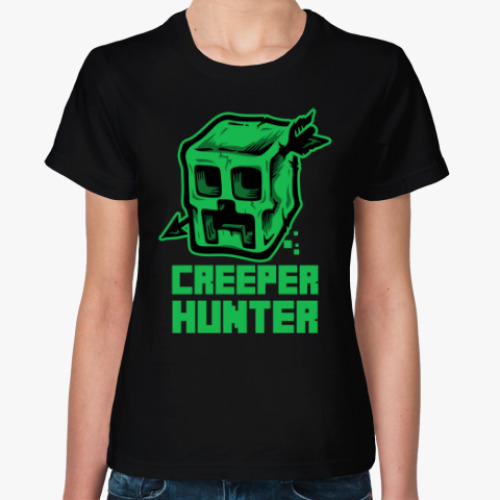 Женская футболка Creeper Hunter . Minecraft
