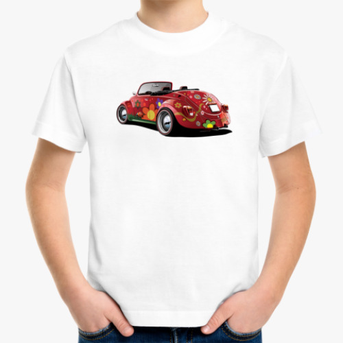 Детская футболка с принтом Жук хиппи