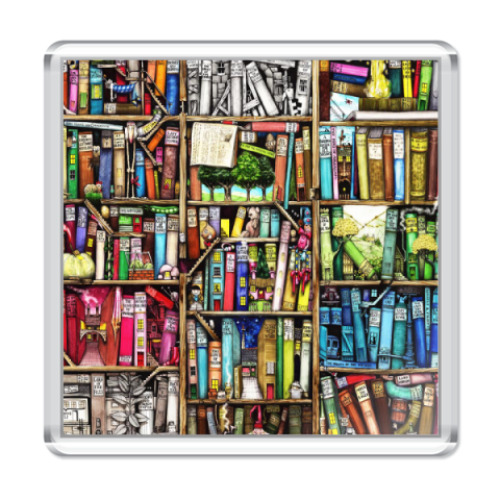 Магнит с принтом  'Книжный город'