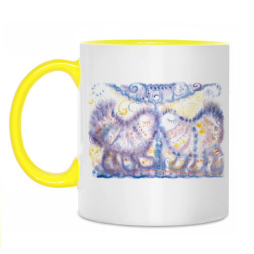 Кружка с принтом Птички-Поцелуй-Любовь