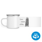 Кружка металлическая белая (круговая запечатка)