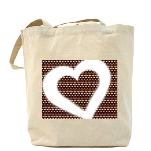 Сумка шоппер с принтом Сердце из шариков