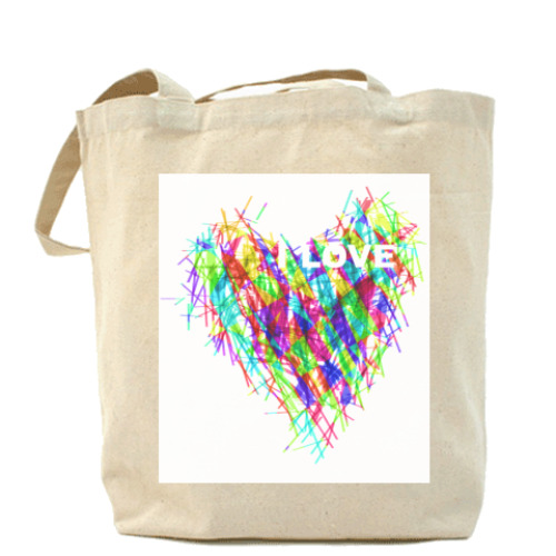 Сумка шоппер с принтом LOVE COLOR