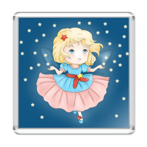 Магнит с принтом Фея новогодней ночи