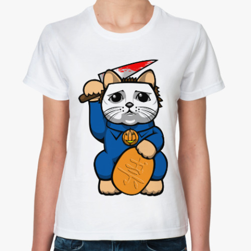 Классическая футболка с принтом Майкл Майерс (Хэллоуин)