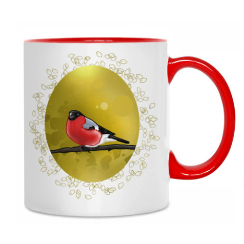 Кружка с принтом Снегирь