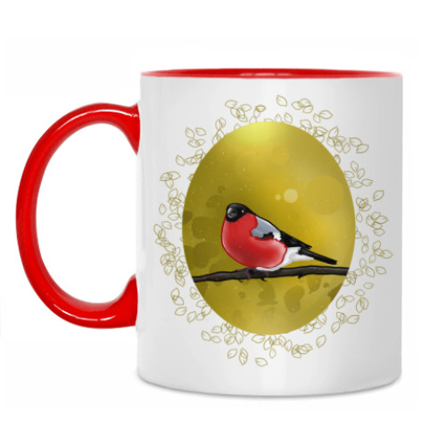 Кружка с принтом Снегирь