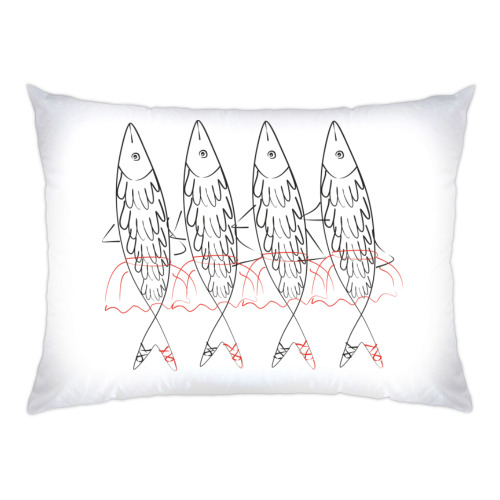 Подушка с принтом Рыбки- балерины