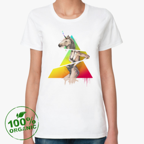 Женская футболка из органик-хлопка Девушка-лошадь