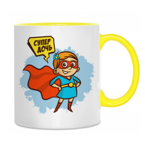 Кружка с принтом СУПЕР ДОЧЬ