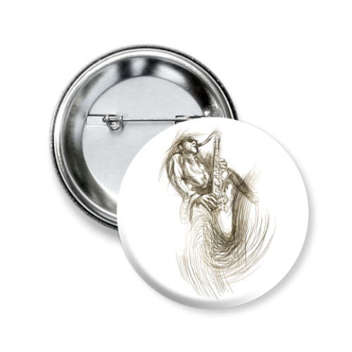 Значок 50мм с принтом Джазмен