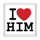 Магнит 6.5 x 6.5 см Романтичный принт I LOVE HIM
