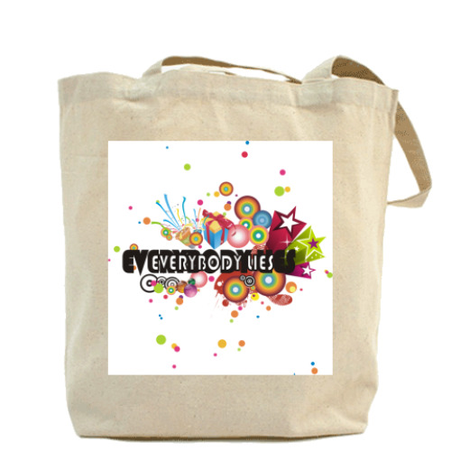 Сумка шоппер с принтом everybody lies