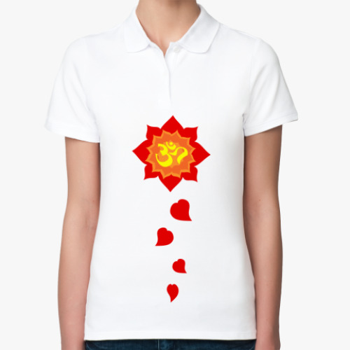 Женская рубашка поло (печать) с принтом Ом