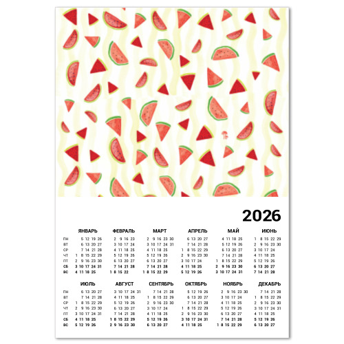 Календарь с принтом Лето