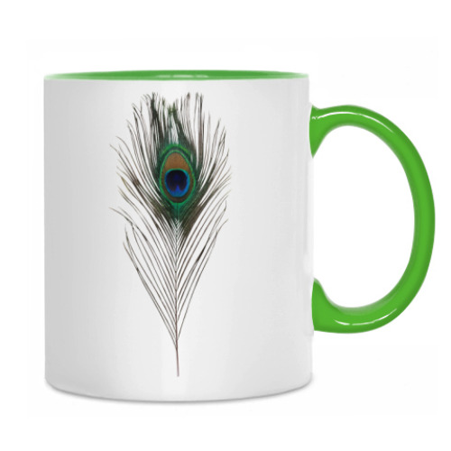 Кружка с принтом Павлинье перо