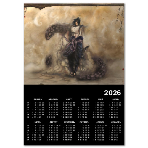 Календарь с принтом Орочимару