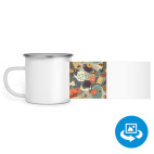 Кружка металлическая белая (круговая запечатка)