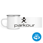 Кружка металлическая белая (круговая запечатка)