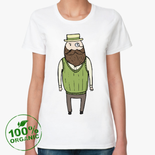 Женская футболка из органик-хлопка Милый бородатый джентльмен
