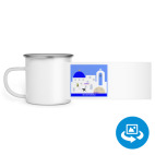 Кружка металлическая белая (круговая запечатка)