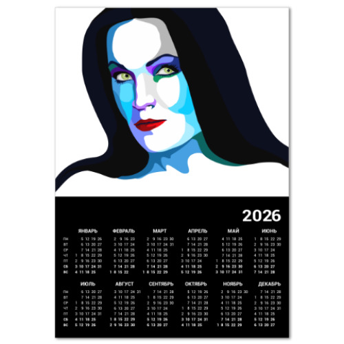 Календарь с принтом Tarja Turunen