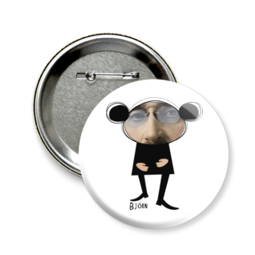 Значок 58мм с принтом Bjorn Медведь
