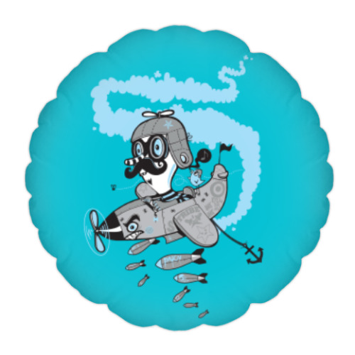 Подушка с принтом Crazy pilot