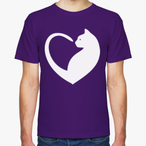 Футболка с принтом Сердце – кот