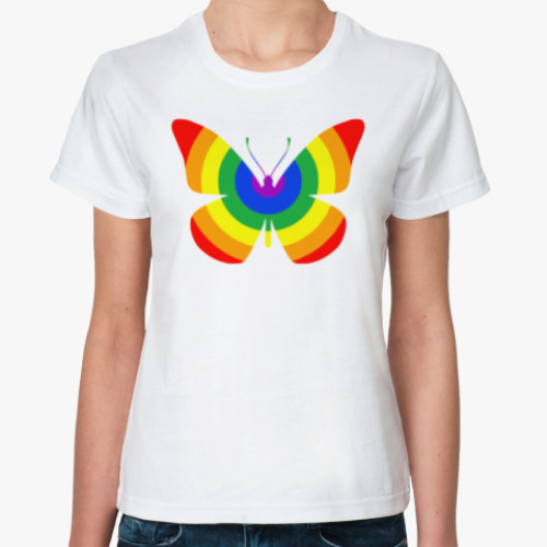 Классическая футболка Rainbow Buttefly