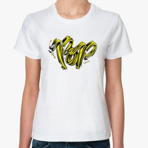 Классическая футболка с принтом POP