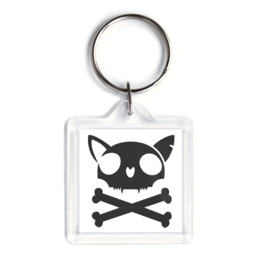 Брелок с принтом Скелет кот