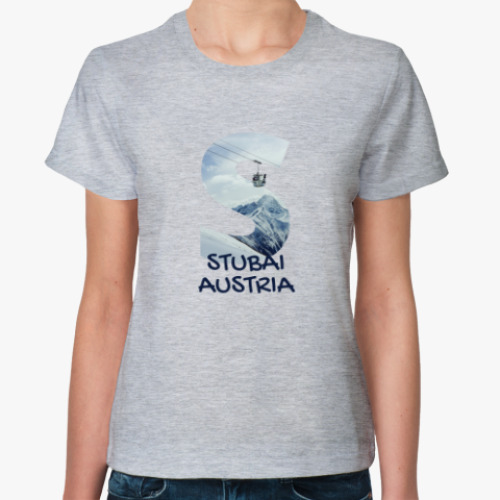 Женская футболка Горы, Штубай, Австрия