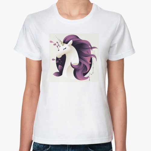 Классическая футболка с принтом Единорог
