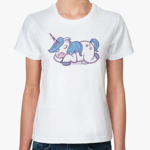 Классическая футболка Sleeping Unicorn