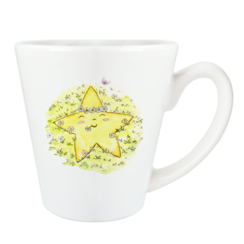 Чашка Латте с принтом Звезда