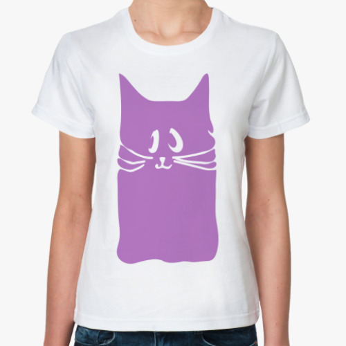 Классическая футболка с принтом КОТ