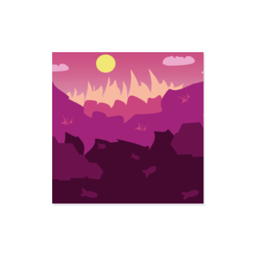 Виниловые наклейки с принтом Горный пейзаж