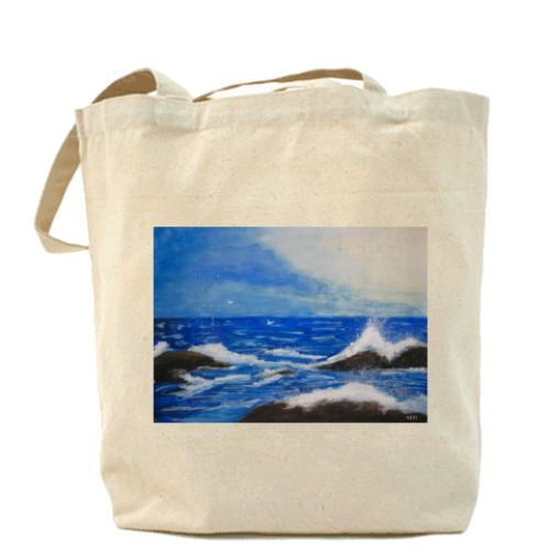 Сумка шоппер с принтом море