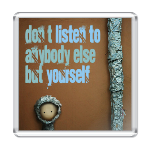 Магнит с принтом  listen to