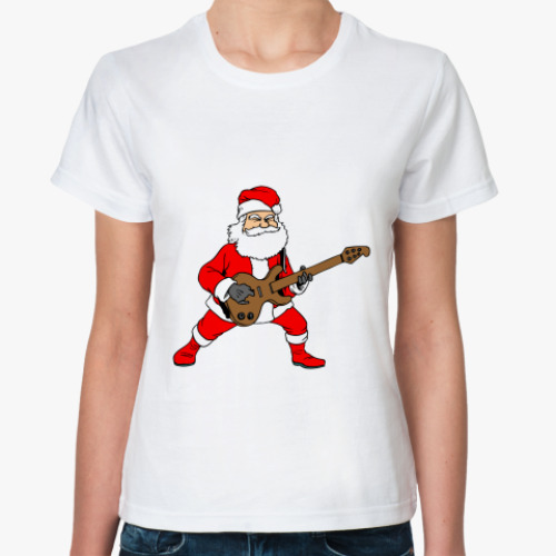Классическая футболка с принтом Санта Рок