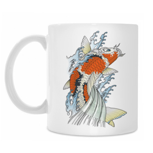 Кружка с принтом Японский карп Кои