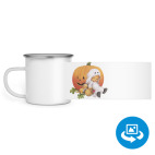 Кружка металлическая белая (круговая запечатка)