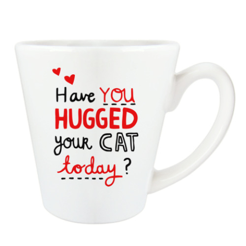 Чашка Латте с принтом кот и девочка