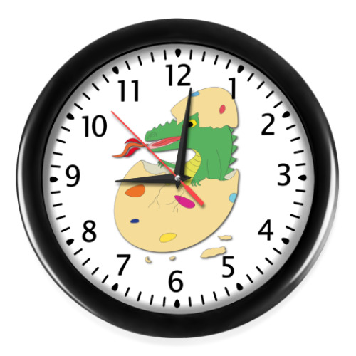 Настенные часы с принтом 'Дракоша в яйце'