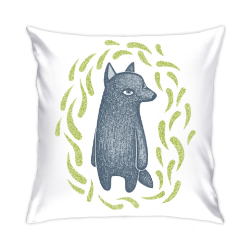 Подушка с принтом Волчик