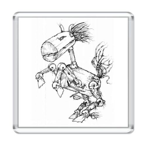 Магнит с принтом Механическая лошадь